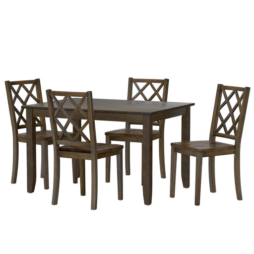5 Piece Dining Table Set - Brown - R&R Furniture Gallery (Fountain Valley, CA)