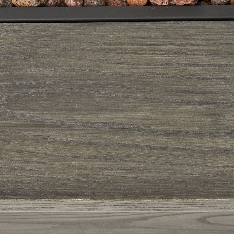 Transitional Rectangular Outdoor Propane Fire Pit With 50, 000 Btu