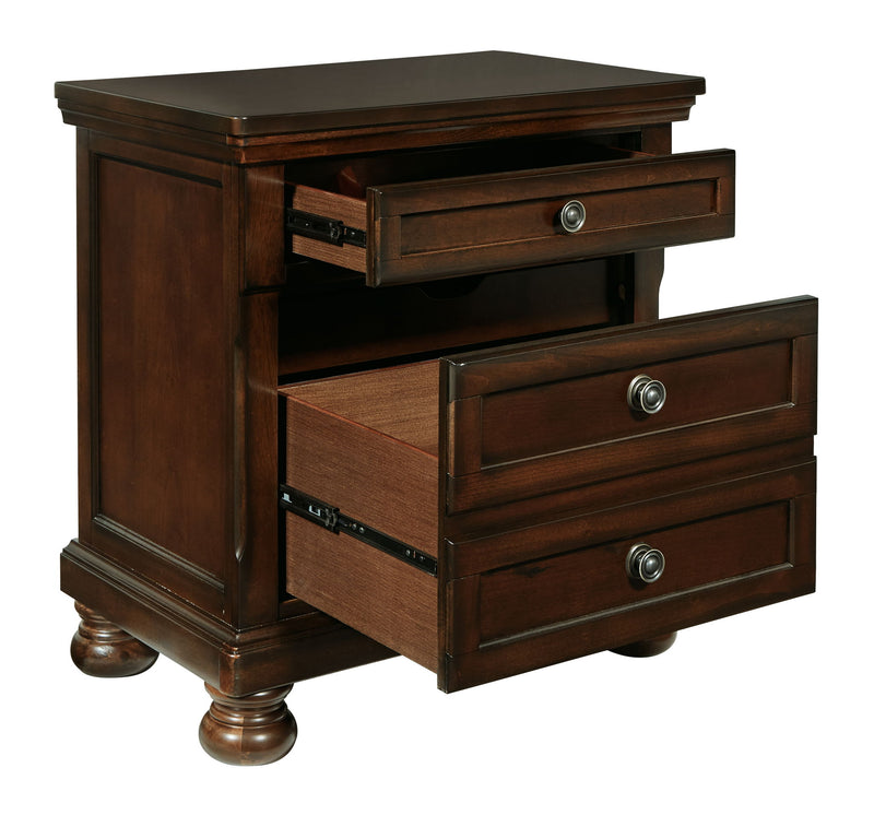 Porter - Two Drawer Night Stand - Dark Brown - R&R Furniture Gallery (Fountain Valley, CA)