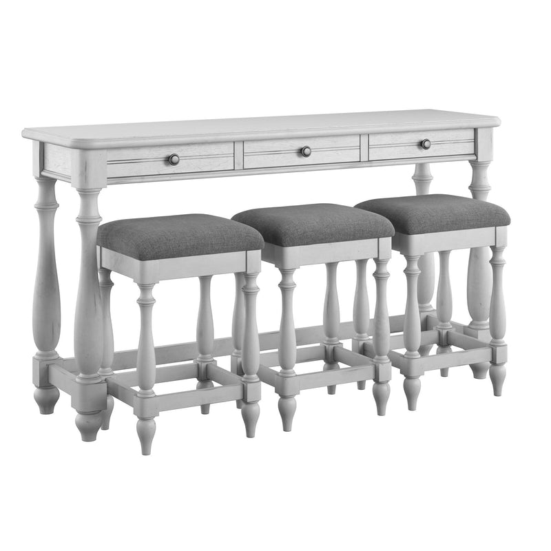 Sofa Table With 3 Stools - Gray - R&R Furniture Gallery (Fountain Valley, CA)