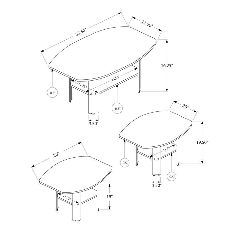 Table Set, Coffee, End, Side, Accent For Living Room (Set of 3) - R&R Furniture Gallery (Fountain Valley, CA)