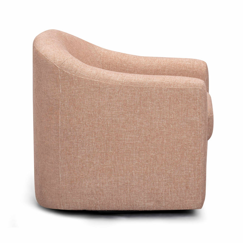 TOV Furniture Thao swivel chair with a modern design, featuring a cushioned seat and a sleek, rounded base for versatile seating.