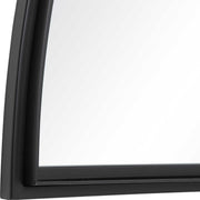 Black iron arched window mirror by Uttermost, featuring a sleek, curved design perfect for vintage or modern interior decor.