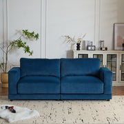 Modern Square Arm Sofa With Soft Fabric Upholstery, Deep Cushions - R&R Furniture Gallery (Fountain Valley, CA)