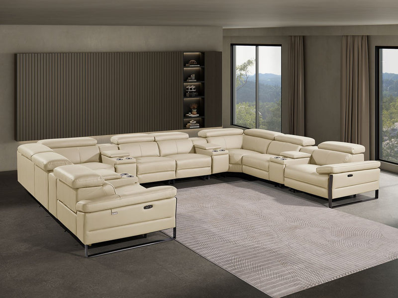 1246 - 12-Piece U-Shaped Modular Power Reclining Sectional With 4 Power Recliners And Power Headrests - R&R Furniture Gallery (Fountain Valley, CA)