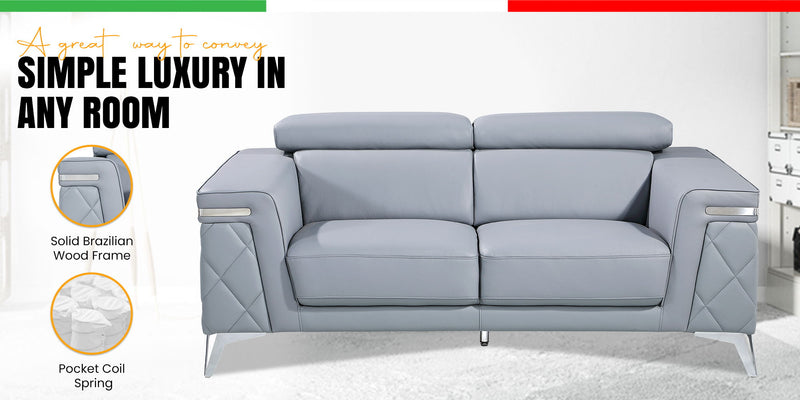 1140 - Top Grain Italian Leather Sofa - R&R Furniture Gallery (Fountain Valley, CA)