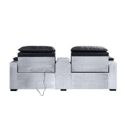 Misezon - Power Motion Recliner - Black Top Grain Leather & Aluminum - R&R Furniture Gallery (Fountain Valley, CA)
