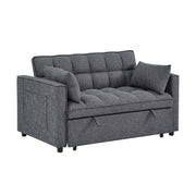Sienna - Tufted Convertible Sleeper Sofa With Chaise - Gray - R&R Furniture Gallery (Fountain Valley, CA)