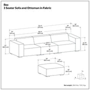 Rex - Handcrafted Sectional Sofa And Ottoman - R&R Furniture Gallery (Fountain Valley, CA)