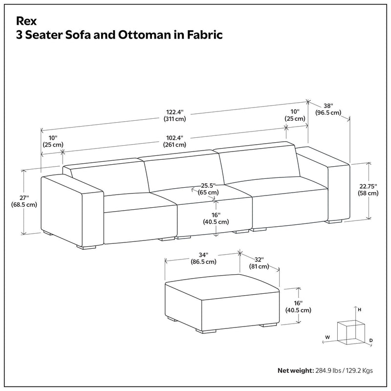 Rex - Handcrafted Sectional Sofa And Ottoman - R&R Furniture Gallery (Fountain Valley, CA)