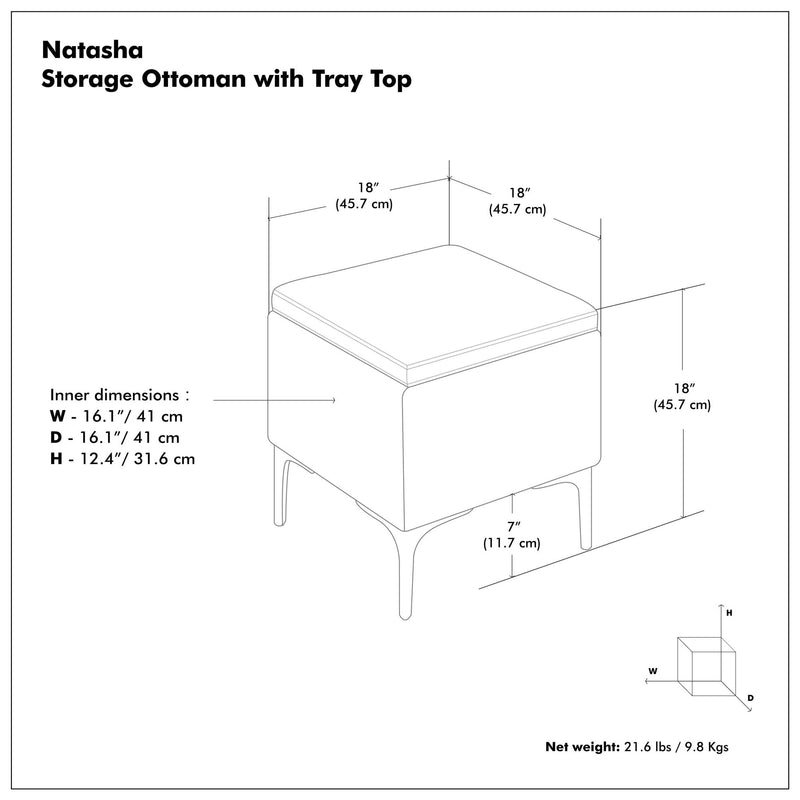 Natasha - Multifunctional Storage Ottoman With Tray - R&R Furniture Gallery (Fountain Valley, CA)