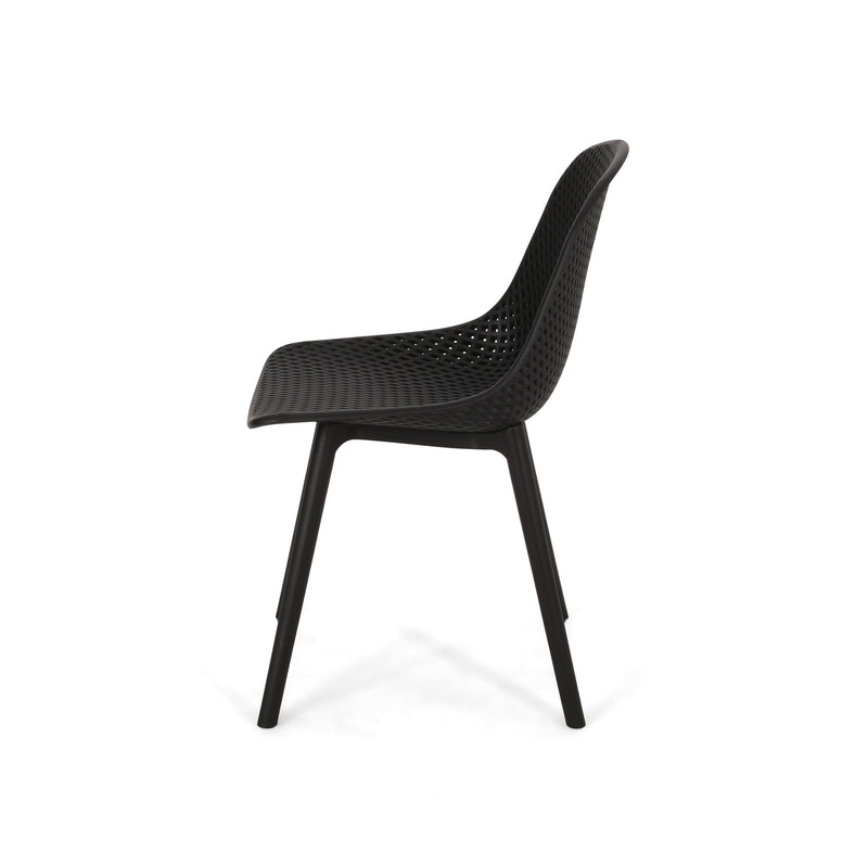 Pair of Noble House Posey Chairs, stylish chair sets with cushioned seats and wooden legs, perfect for dining or living spaces.