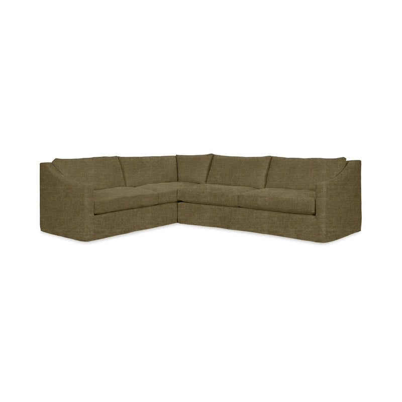 Classic Home Kipton upholstered corner sectional sofa with plush cushions and modern design, showcasing its corner seating layout.
