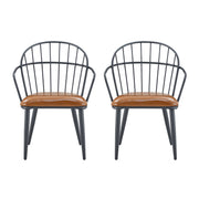 Industrial Inspired Upholstered Dining Chair Set With Metal Legs (Set of 2) - Brown - R&R Furniture Gallery (Fountain Valley, CA)