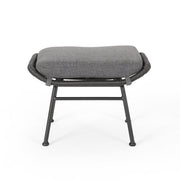 Outdoor Modern Boho Wicker Ottoman With Cushions (Set of 2) - R&R Furniture Gallery (Fountain Valley, CA)