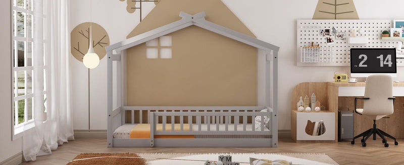 Bed House Bed Frame With Fence - R&R Furniture Gallery (Fountain Valley, CA)