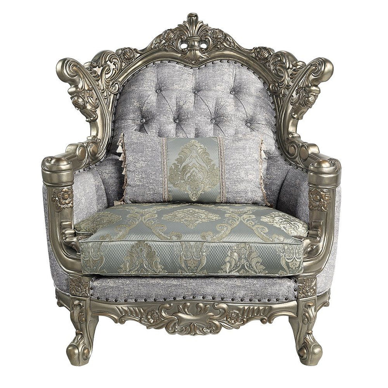 Miliani - Chair With Pillow - Fabric & Antique Bronze - R&R Furniture Gallery (Fountain Valley, CA)
