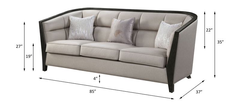 Zemocryss - Sofa With 3 Pillows - Beige Fabric - R&R Furniture Gallery (Fountain Valley, CA)