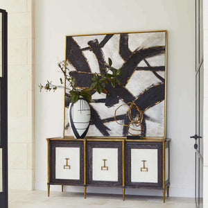 Slash - Hand Painted Canvas - Black / Gold / White