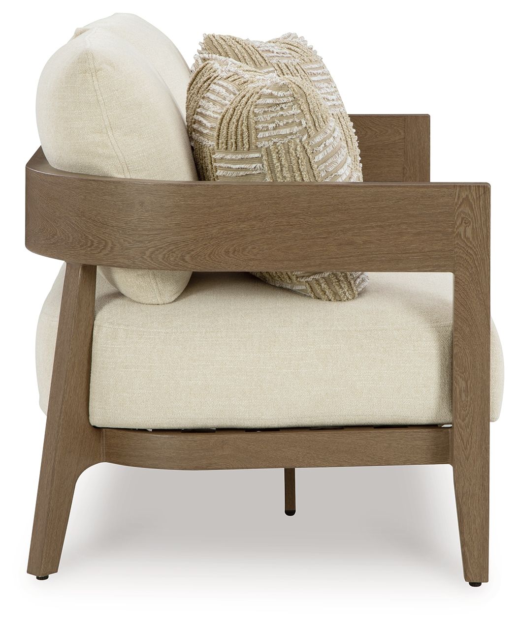Serene Bay - Loveseat With Cushion - Dark Brown / White - R&R Furniture Gallery (Fountain Valley, CA)