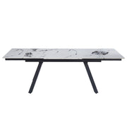 Damita - Ceramic Top Dining Table - White & Black - R&R Furniture Gallery (Fountain Valley, CA)