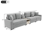 Modular Sofa Couch With Storage Armrest And Center Console - R&R Furniture Gallery (Fountain Valley, CA)