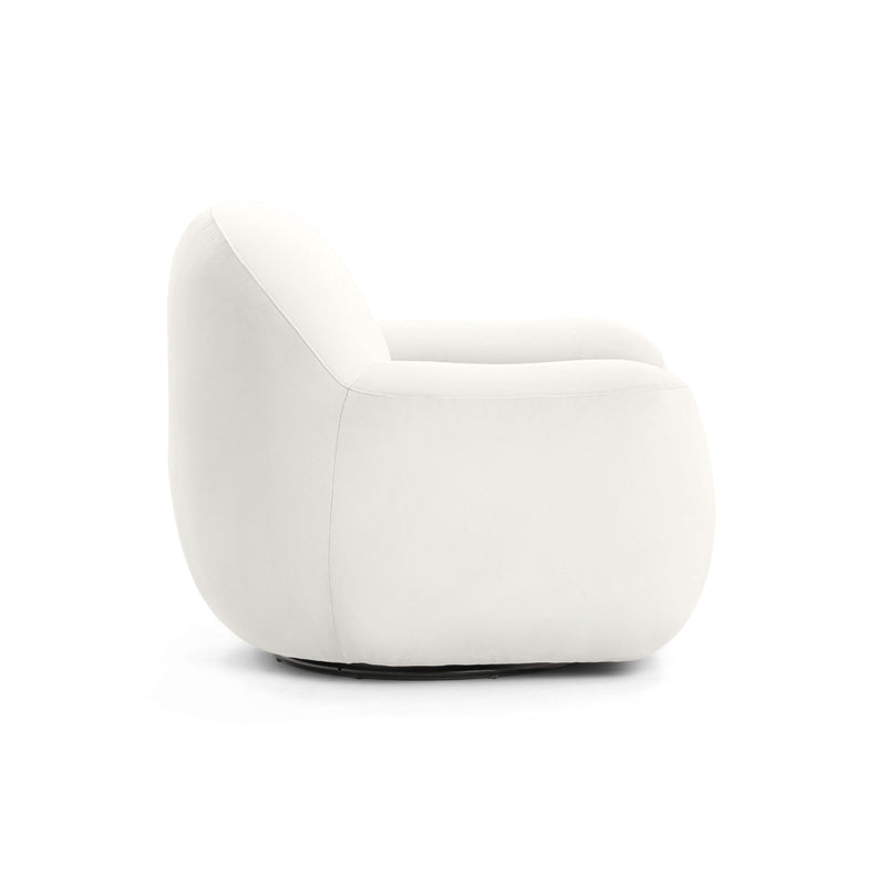 Tiago swivel chair by TOV Furniture featuring a modern design with a cushioned seat and sleek metal base.