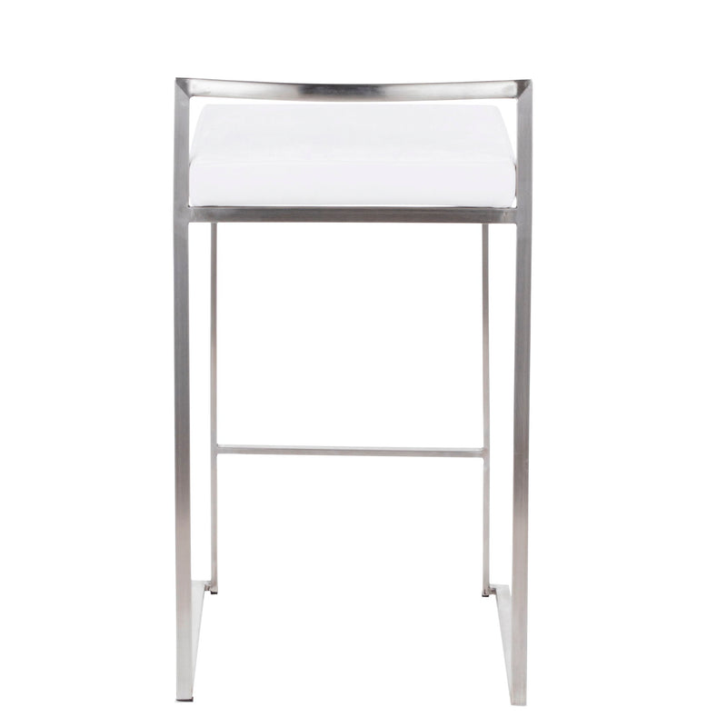 Lumi Source Fuji contemporary elegant stackable counter stool set with sleek, modern design and wooden seats