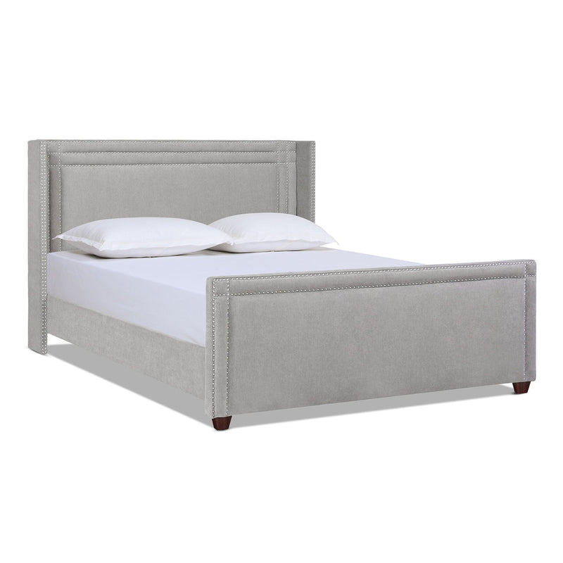 Elle - Wingback Upholstered King Bed - Silver Gray - R&R Furniture Gallery (Fountain Valley, CA)
