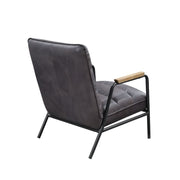 Nignu - Accent Chair - Gray Top Grain Leather & Matt Iron - R&R Furniture Gallery (Fountain Valley, CA)