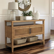 Naomi - 2 Door Storage Console Table With Ample Shelving - Natural - R&R Furniture Gallery (Fountain Valley, CA)