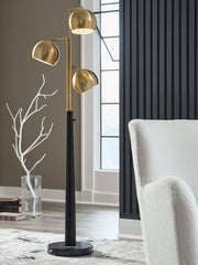 Sorcha - Metal Floor Lamp - Gold Finish / Black - R&R Furniture Gallery (Fountain Valley, CA)
