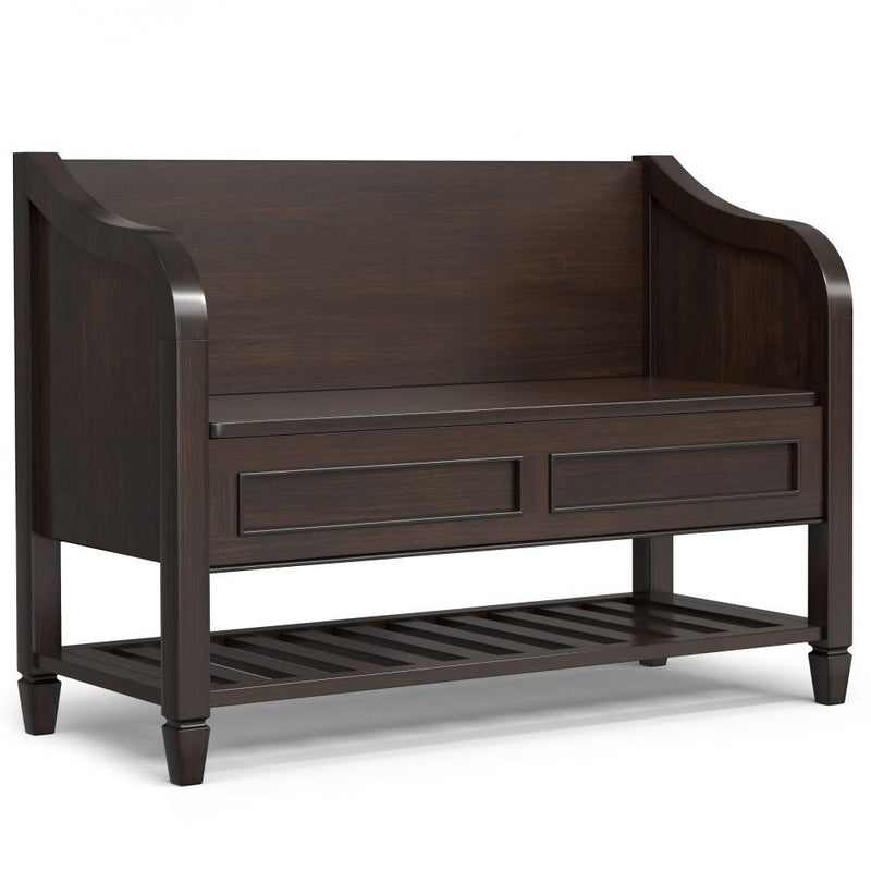 Connaught - Entryway Storage Bench With Shelf - Chestnut - R&R Furniture Gallery (Fountain Valley, CA)