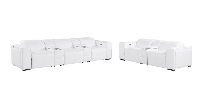 1224 - 8-Piece Modular Power Reclining Sofa & Loveseat Set In With 5 Power Recliners & Power Headrests