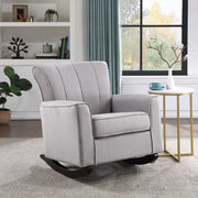 Denzell - Rocking Chair - Light Gray Linen - R&R Furniture Gallery (Fountain Valley, CA)