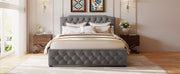Upholstered Platform Bed With 2 Drawers And 2 Sets Of USB Ports On Each Side, Fabric - R&R Furniture Gallery (Fountain Valley, CA)