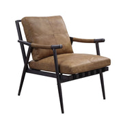 Anzan - Accent Chair - Berham Chestnut Top Grain Leather & Matt Iron - R&R Furniture Gallery (Fountain Valley, CA)