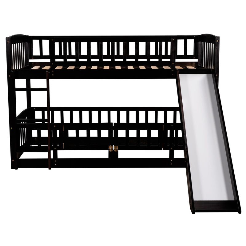 Low Bunk Bed With Slide, Fence And Ladder - R&R Furniture Gallery (Fountain Valley, CA)