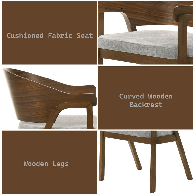 Hoyte - Arm Chair (Set of 2) - Walnut - R&R Furniture Gallery (Fountain Valley, CA)
