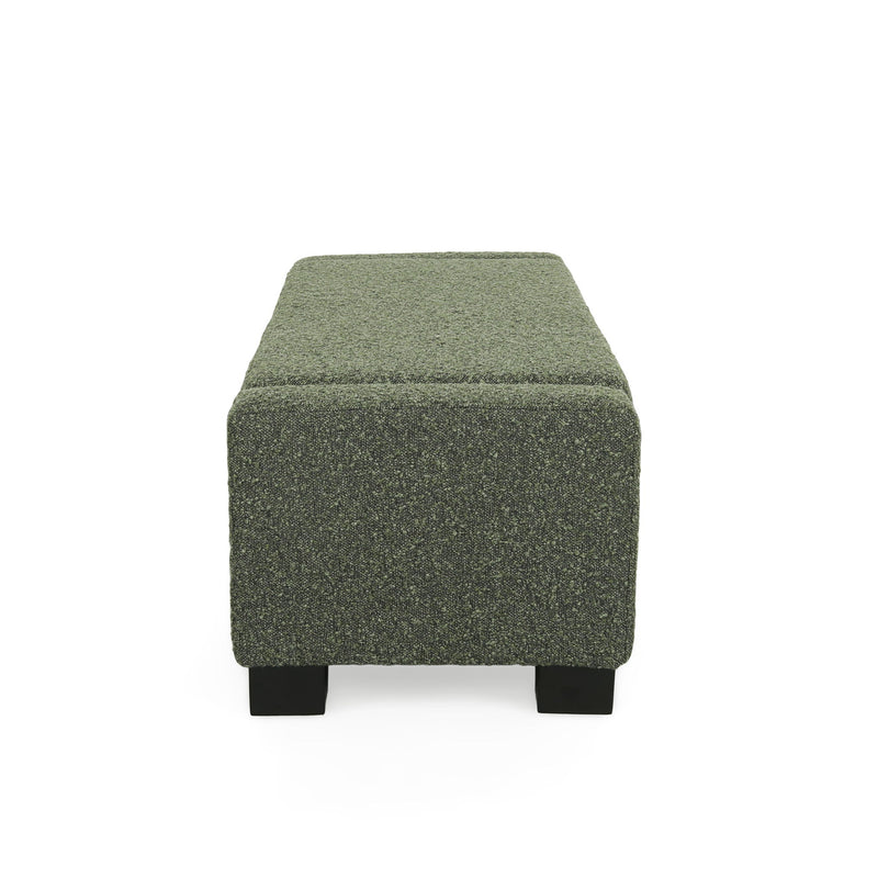 Noble House textured fabric ottoman bench with hinged lid, soft upholstery and sturdy construction for versatile seating and storage.