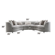Ivria - Sectional Sofa With 9 Pillows - Gray Boucle - R&R Furniture Gallery (Fountain Valley, CA)