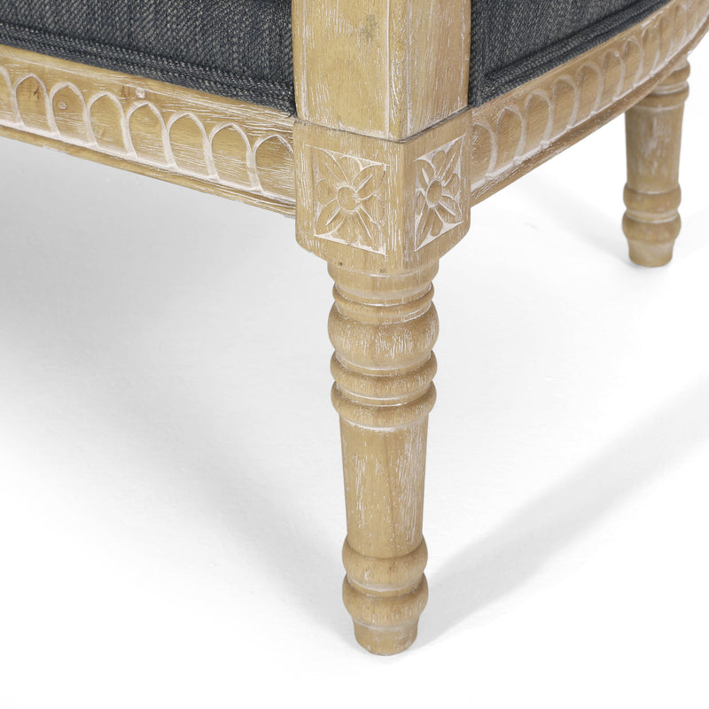 Noble House Inspired Style stationary loveseat with plush fabric upholstery and modern design, perfect for living room seating.