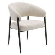 Jirina - Chenille Arm Chair With Metal Legs (Set of 2) - Beige & Black - R&R Furniture Gallery (Fountain Valley, CA)