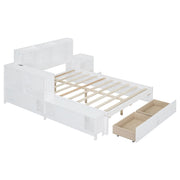 Platform Bed With Multi Functional Storage Space, Nightstand, 2 Drawers, USB Ports And Desk - R&R Furniture Gallery (Fountain Valley, CA)