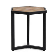 Outdoor Side Table With Iron Base And Slatted Top - Brown - R&R Furniture Gallery (Fountain Valley, CA)