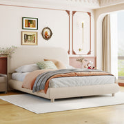 Upholstered Platform Bed With Thick Solid Frame And Stylish Curve-Shaped Design - R&R Furniture Gallery (Fountain Valley, CA)