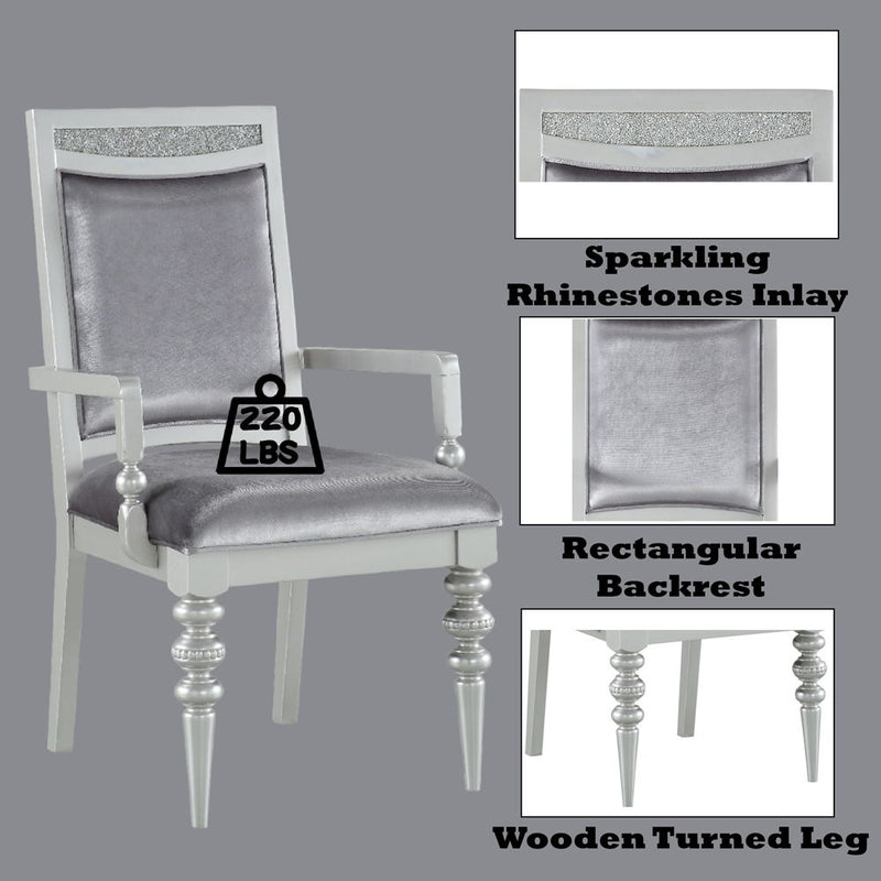 Maverick - Arm Chair (Set of 2) - Fabric & Platinum - R&R Furniture Gallery (Fountain Valley, CA)