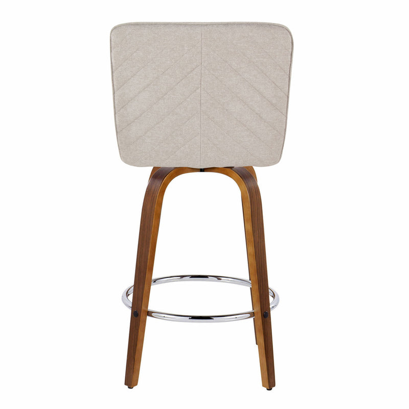 Set of two Lumi Source Henry contemporary counter stools with swivel, fixed height, round footrest, and modern design.