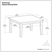 Eastwood handcrafted dining table by Simpli-Home featuring a rustic wood finish and sturdy legs, ideal for family meals.