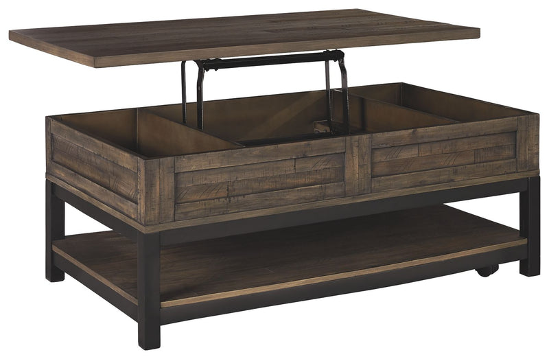 Johurst - LIFT TOP COCKTAIL TABLE - Grayish Brown - R&R Furniture Gallery (Fountain Valley, CA)